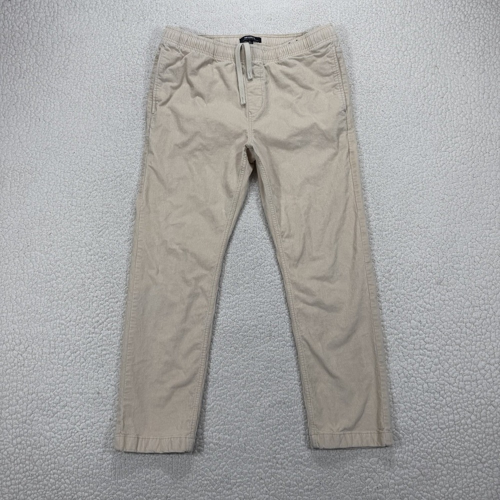 Rip Curl Straight Fit Pants Men's L (33x28) Beige Drawstring Surf Casual Coastal